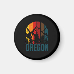 Imán Montañas de Oregon Retro Vintage
