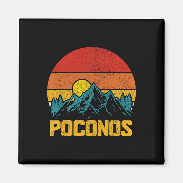 Imán Montañas de Pocono Poconos Pennsylvania Senderismo (Frente)