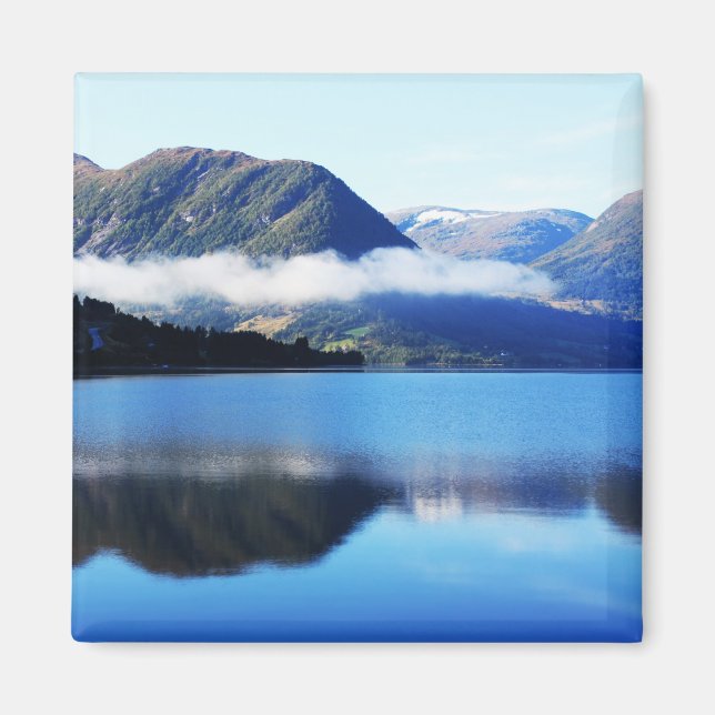 Imán Montañas escandinavas, el mar del Norte, tomadas e (Frente)