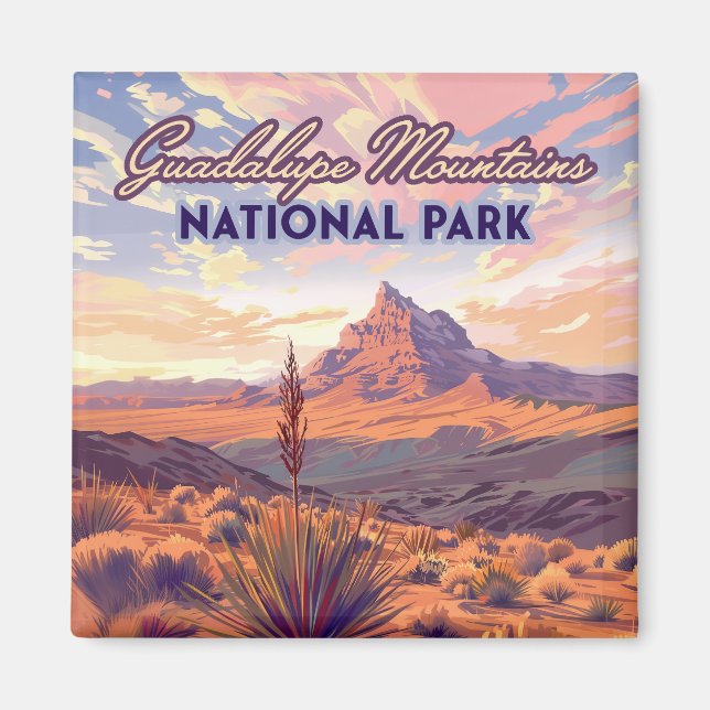 Imán Montañas Guadalupe Parque Nacional El Capitan Texa (Frente)