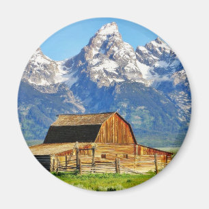 Imán Montañas magníficas de Tetons de los graneros