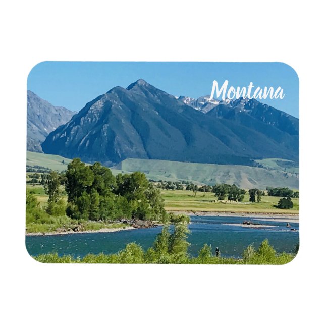 Imán Montañas Montana Rivers Souvenir Frigorífico flexi (Horizontal)