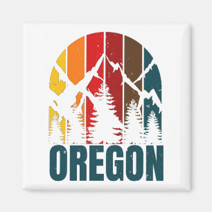 Imán Montañas Oregon Retro Vintage