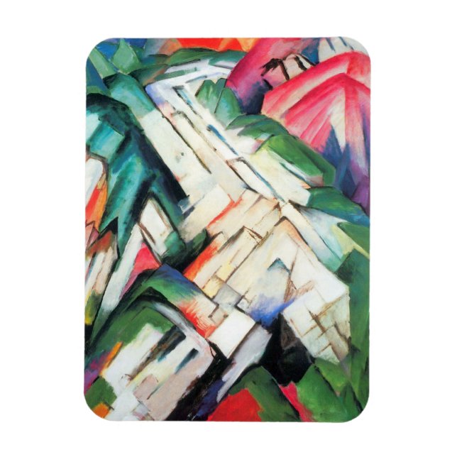 Imán Montañas (Paisaje) de Franz Marc, Arte de época (Vertical)