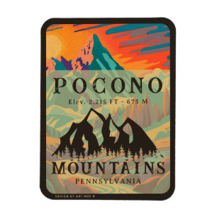 Imán Montañas Pocono Pensilvania - Retro Souvenirs