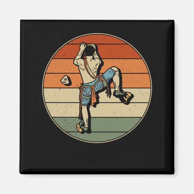 Imán Montañas Retro de escalada en roca (Frente)