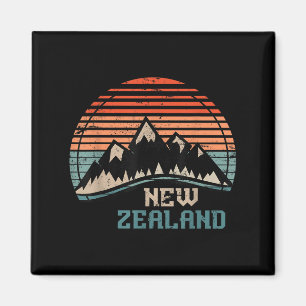 Imán Montañas Retro Nueva Zelanda 