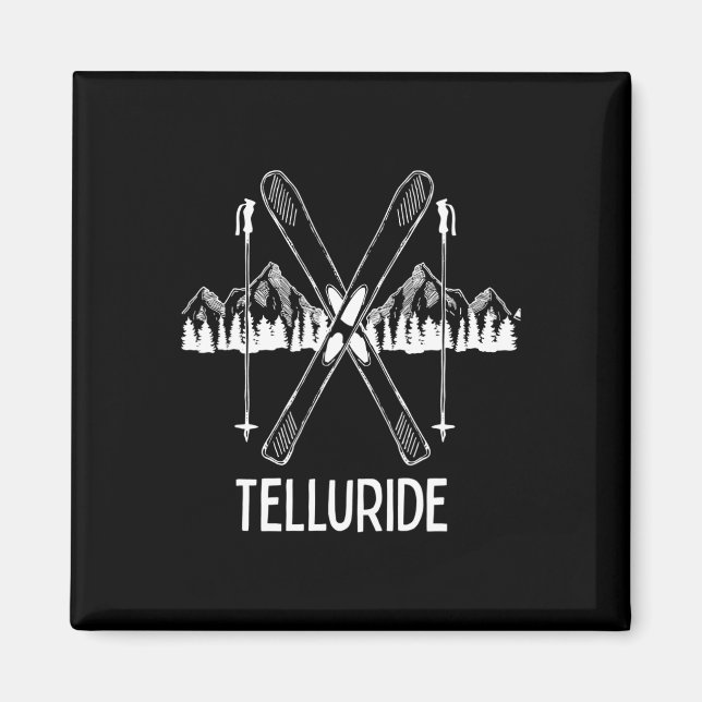 Imán Montañas Rocosas de Telluride Colorado Co Esquí Sn (Frente)