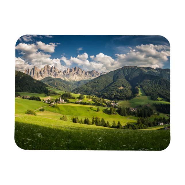 Imán Montañas | Valle de Funes, Dolomitas, Italia (Horizontal)
