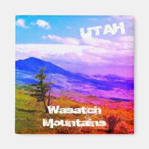Imán Montañas Wasatch "Cedar solitario", paisaje de Ut