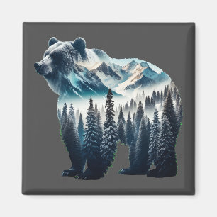 Imán Montañas y bosques de oso pardo
