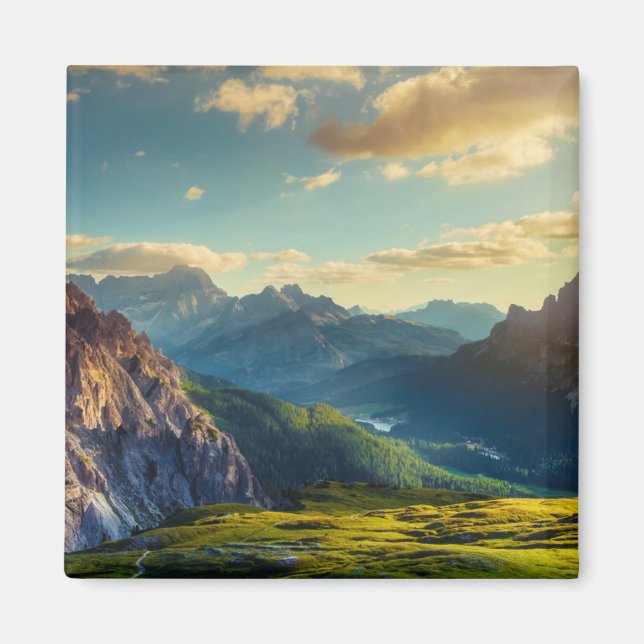 Imán Montañas y valle al atardecer (Frente)