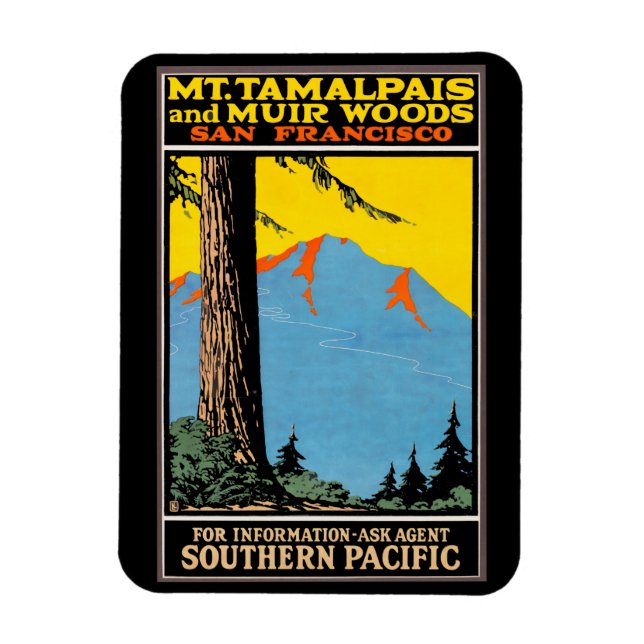Imán Montar tarjeta de Poster de Tamalpais (Vertical)