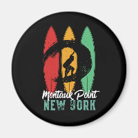 Montauk Point Beach New York Vintage Retro Surfing