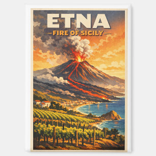 Imán Monte Etna, Italia, en un clásico retro