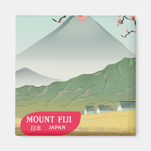 Imán monte fiji Japón impresión de viaje vintage