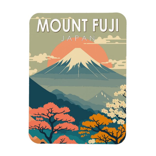 Imán Monte Fuji Japón Viaje de arte (Vertical)