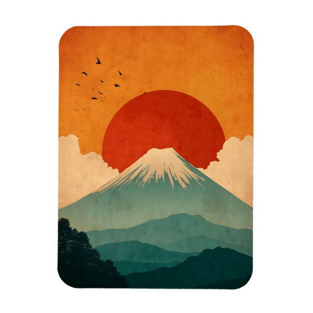 Imán Monte Fuji vintage (Vertical)
