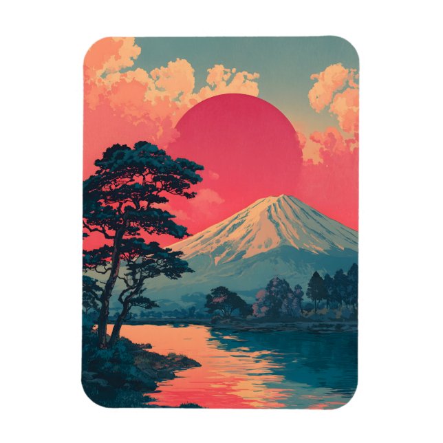 Imán Monte Fuji vintage (Vertical)