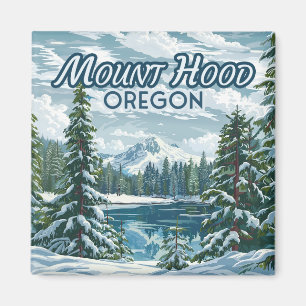 Imán Monte Hood Oregon Ski Pacífico Noroeste Invierno