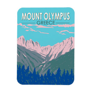 Imán Monte Olympus Grecia Viaje Arte Vintage
