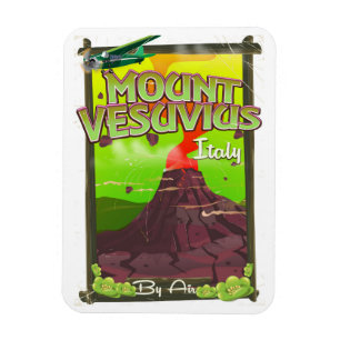 Imán Monte Vesubio volcán de dibujos animados italiano