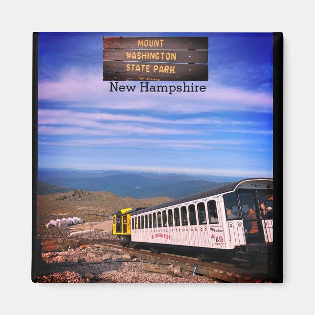 Imán Monte Washington New Hampshire Square Magnet (Frente)
