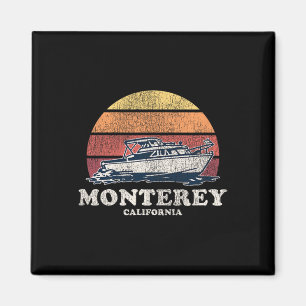 Imán Monterey Ca Vintage Boating 70 Retro Boat Design