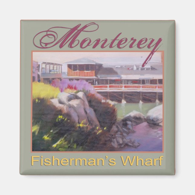 Imán Monterey Fishermans Wharf Scenic California Coast (Frente)