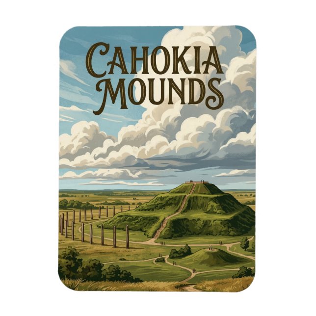Imán Montículos de Cahokia (Vertical)