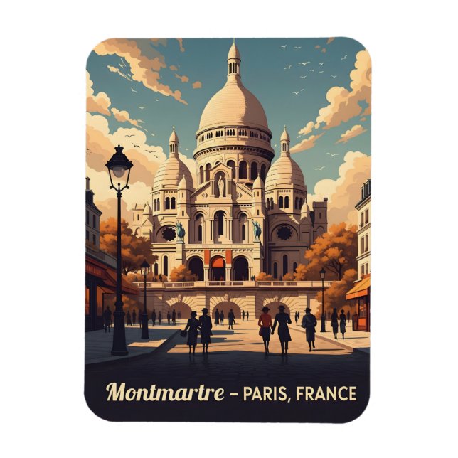 Imán Montmartre Paris with scare Coeur basilica (Vertical)