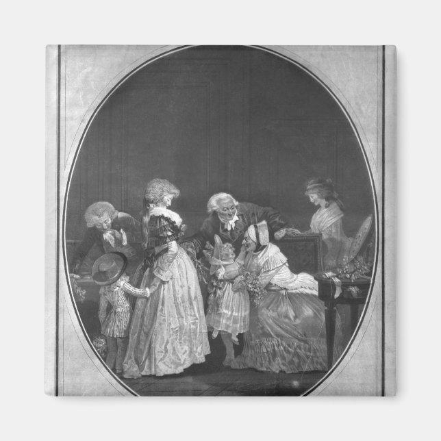 Imán Montones de flores o celebración de la abuela (Frente)