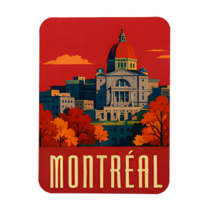 Imán ️ MONTREAL — Arquitectura histórica en otoño retro