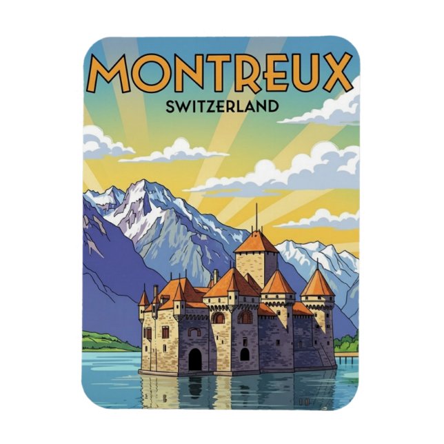 Imán Montreux Suiza Castillo de Chillon (Vertical)