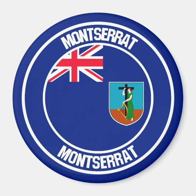 Imán Montserrat Round Emblem (Frente)