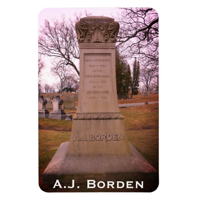 Imán Monumento a Borden, Fall River, MA - A.J. Borden (Vertical)