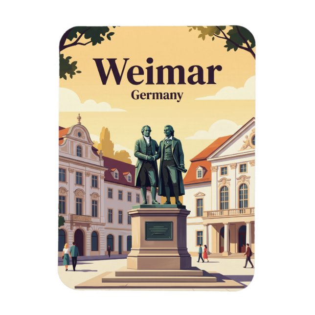 Imán Monumento a Goethe-Schiller, Weimar, Turingia, Ale (Vertical)