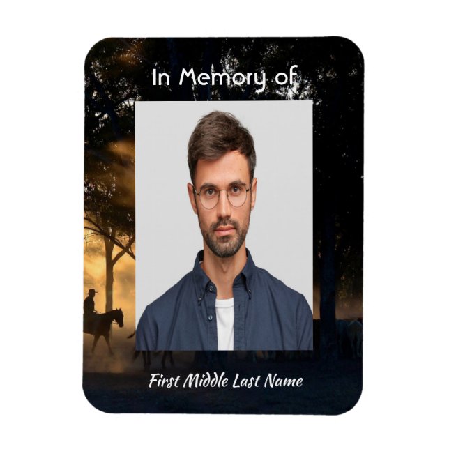 Imán Monumento a Keepsake Trayectoria forestal Caballos (Vertical)