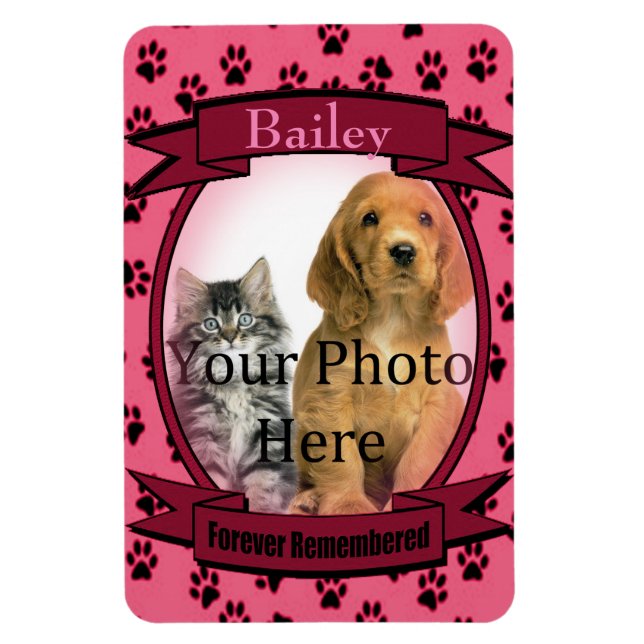 Imán Monumento a las pinturas rosas para gato o perro (Vertical)