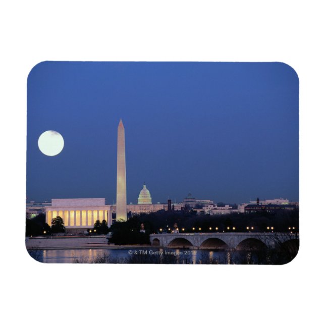 Imán Monumento a Lincoln, Monumento a Washington, EE. U (Horizontal)