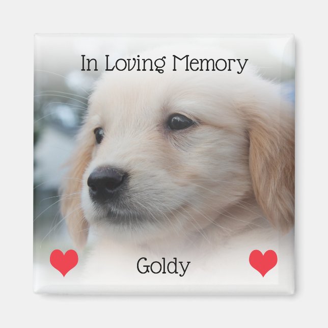 Imán Monumento a los mascotas con corazón y foto (Frente)