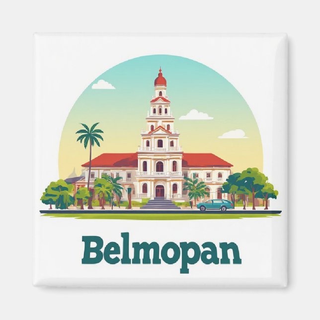 Imán Monumento de la ciudad de Belmopan (Frente)