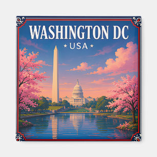 Imán 🏛️ Monumento de Washington DC Recuerdo de la Capi