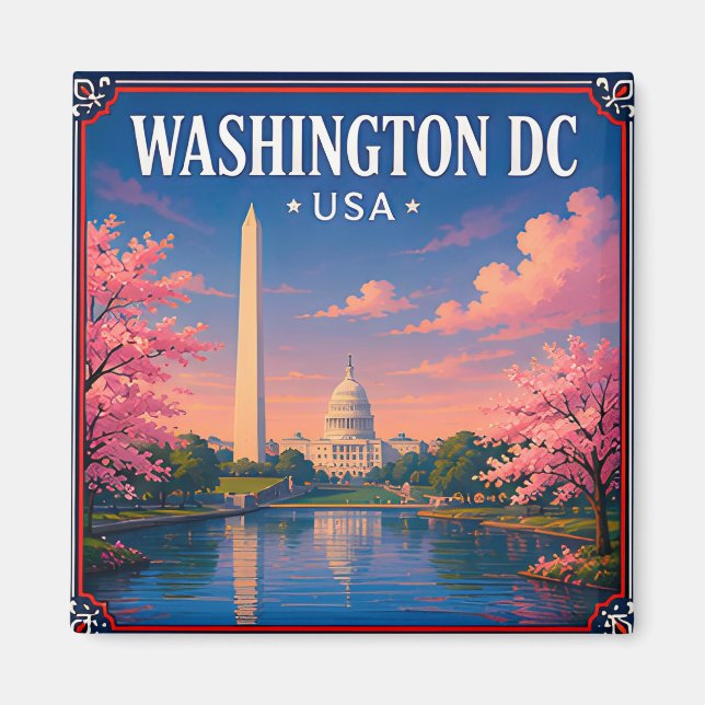 Imán 🏛️ Monumento de Washington DC Recuerdo de la Capi (Frente)