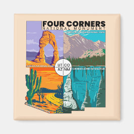 Imán Monumento Nacional de los Cuatro Esquinas con Parq