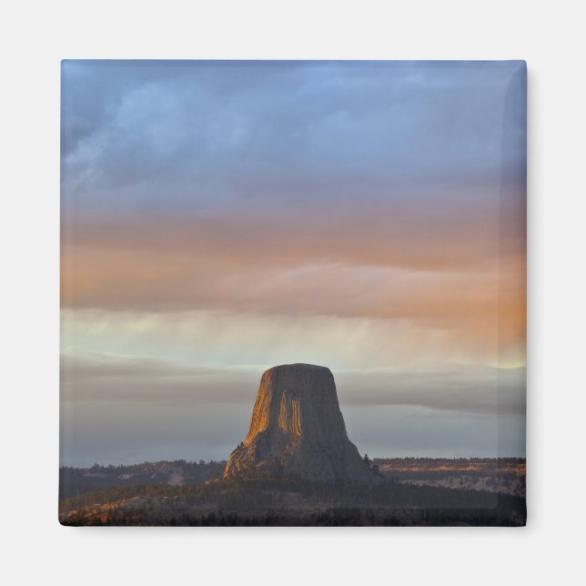 Imán Monumento Nacional Devils Tower, Tormenta al Atard (Frente)