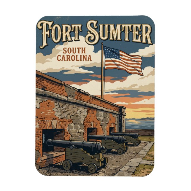 Imán Monumento Nacional Fuerte Sumter EE. UU. (Vertical)