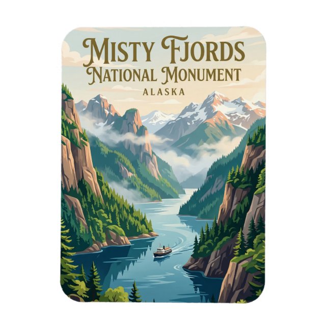 Imán Monumento Nacional Misty Fjords Alaska (Vertical)