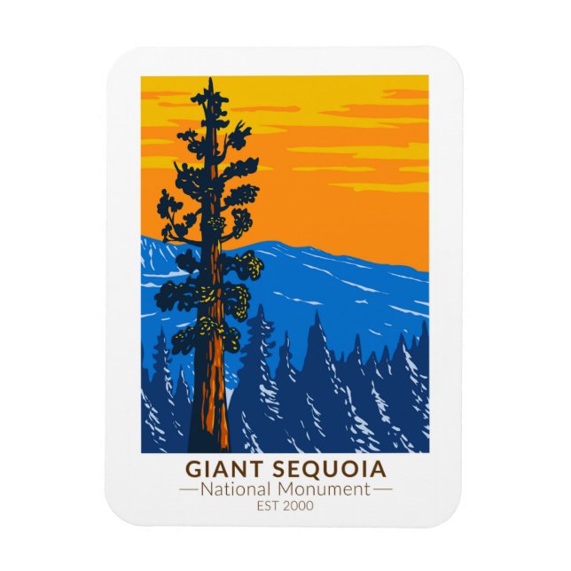 Imán Monumento Nacional Sequoia Gigante (Vertical)