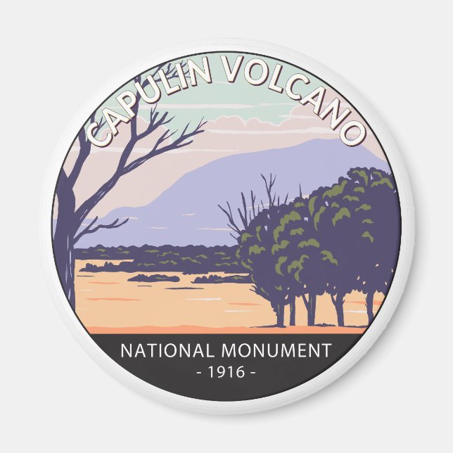 Imán Monumento Nacional Volcán Capulin Nuevo México Ret (Frente)